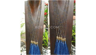 buddha head chrome gold tassel necklaces crystal beads fashion